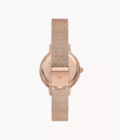 AR11512-Emporio Armani Three-Hand Rose Gold-Tone Stainless Steel Mesh Watch for Women - Shop Authentic watches(s) from Maybrands - for as low as ₦483000! 