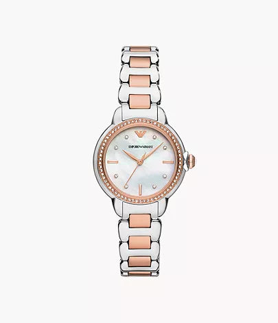 AR11569-Emporio Armani Three-Hand Two-Tone Stainless Steel Watch for Women - Shop Authentic watches(s) from Maybrands - for as low as ₦550500! 