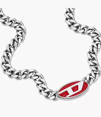 DX1446040-Diesel Red Lacquer and Stainless Steel Unisex Chain Necklace - Shop Authentic necklaces(s) from Maybrands - for as low as ₦170000! 