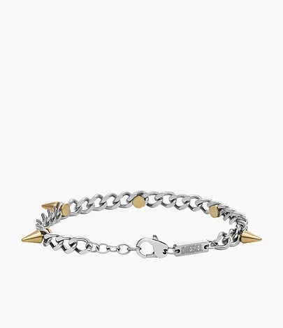 DX1453931-Diesel Spiked Silver & Gold Tone  Stainless Steel Unisex Bracelet - Shop Authentic bracelets(s) from Maybrands - for as low as ₦156500! 