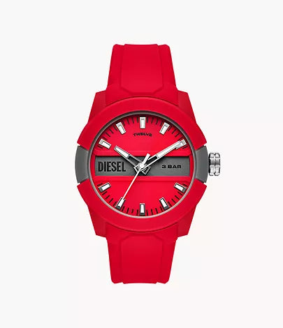 DZ1980-Diesel Double Up Three-Hand Red Silicone Watch for Men - Shop Authentic watch(s) from Maybrands - for as low as ₦113000! 