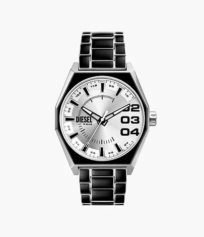 DZ2195 - Diesel Scraper Three-Hand Black Lacquer and Stainless Steel Watch - Shop Authentic watch(s) from Maybrands - for as low as ₦362000! 