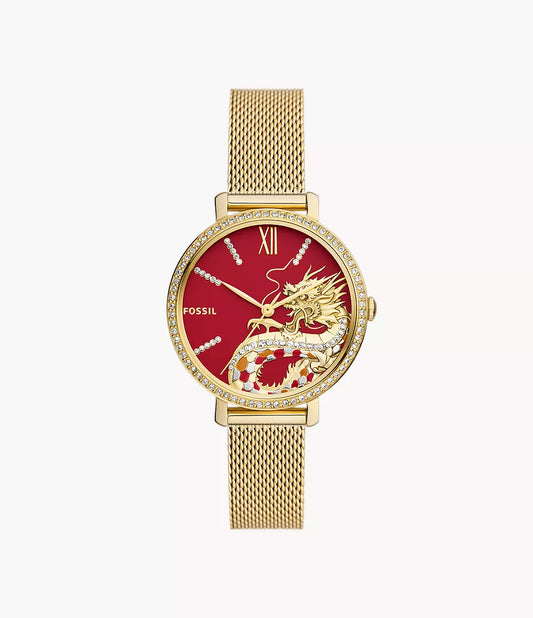 ES5316 - Fossil Jacqueline Three-Hand Gold-Tone Stainless Steel Mesh Watch - Shop Authentic watches(s) from Maybrands - for as low as ₦221500! 
