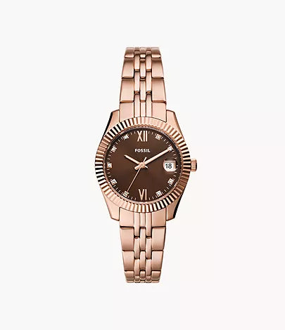 ES5324 - Fossil Scarlette Three-Hand Date Rose Gold-Tone Stainless Steel Watch - Shop Authentic watch(s) from Maybrands - for as low as ₦235500! 