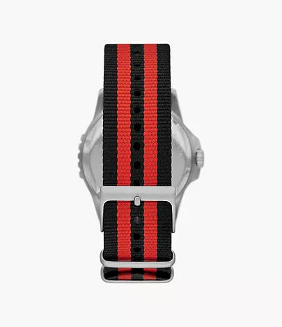 FS5929-Fossil FB - 01 Three-Hand Black and Red Nylon Watch for Men - Shop Authentic watch(s) from Maybrands - for as low as ₦94500! 