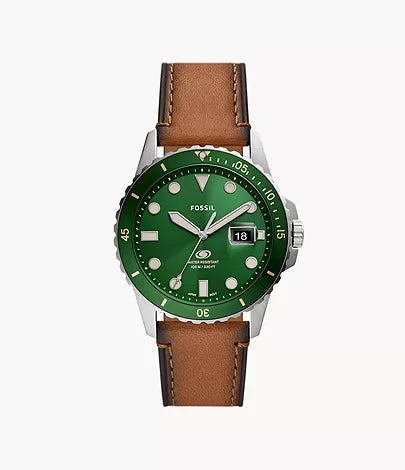 FS5946-Fossil Blue Dive Three-Hand Date Tan LiteHide™ Leather Watch for Men - Shop Authentic watches(s) from Maybrands - for as low as ₦136500! 