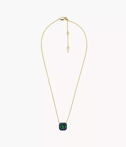 JA7201710-Fossil Candy Jewels Blue Enamel and Green Crystal Chain Necklace for Women - Shop Authentic necklaces(s) from Maybrands - for as low as ₦98000! 