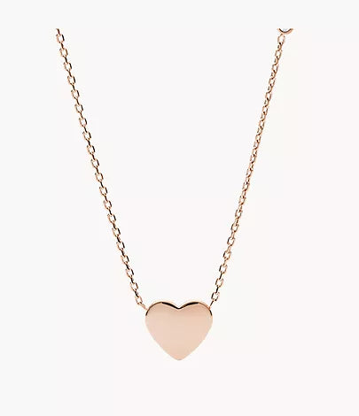 JF03081791 - Fossil Drew Heart Rose Gold-Tone Stainless Steel Necklace - Shop Authentic necklaces(s) from Maybrands - for as low as ₦70500! 