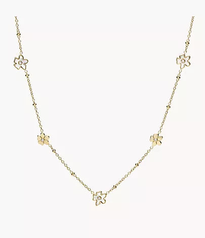 JF04015710-Fossil Georgia Vintage Flower White Mother-of-Pearl Station Necklace for Women - Shop Authentic necklace(s) from Maybrands - for as low as ₦43000! 