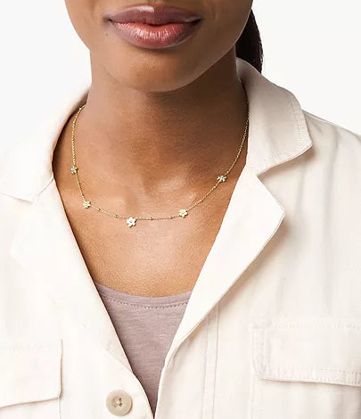 JF04015710-Fossil Georgia Vintage Flower White Mother-of-Pearl Station Necklace for Women - Shop Authentic necklace(s) from Maybrands - for as low as ₦43000! 