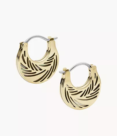 JF04156710-Fossil Feather Cut-Out Black Mother-of-Pearl Hoop Earrings for Women - Shop Authentic earrings(s) from Maybrands - for as low as ₦50500! 