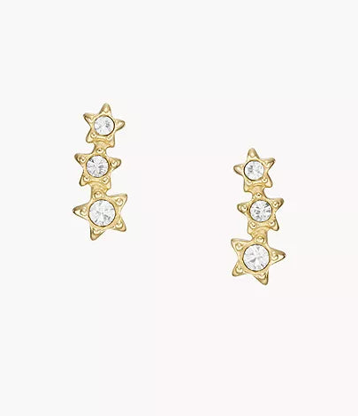 JF04241710-Fossil Sadie Under the Stars Gold-Tone Stainless Steel Climber Earrings for Women - Shop Authentic earrings(s) from Maybrands - for as low as ₦36000! 
