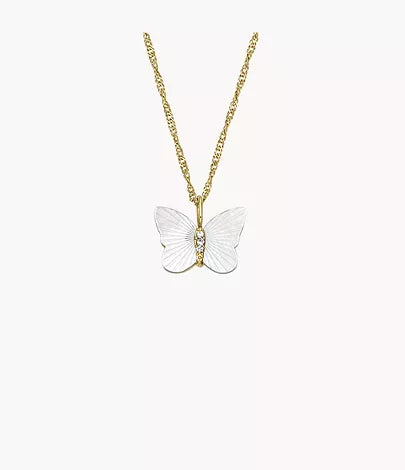 JF04424710-Fossil Radiant Wings White Mother of Pearl Butterfly Chain Necklace for Women - Shop Authentic necklaces(s) from Maybrands - for as low as ₦72000! 