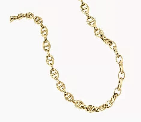 JF04521710-Fossil Heritage D-Link Gold-Tone Stainless Steel Anchor Chain Necklace for Women - Shop Authentic necklaces(s) from Maybrands - for as low as ₦87500! 