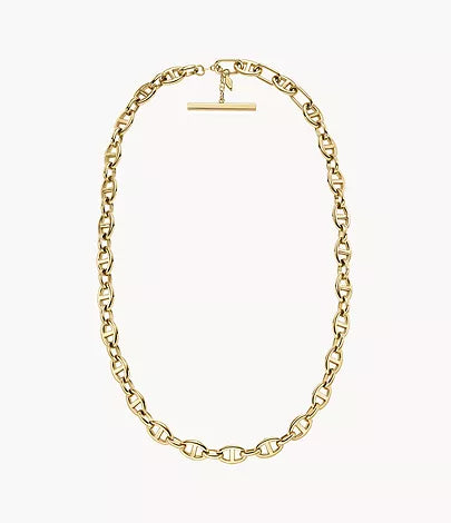 JF04521710-Fossil Heritage D-Link Gold-Tone Stainless Steel Anchor Chain Necklace for Women - Shop Authentic necklaces(s) from Maybrands - for as low as ₦87500! 