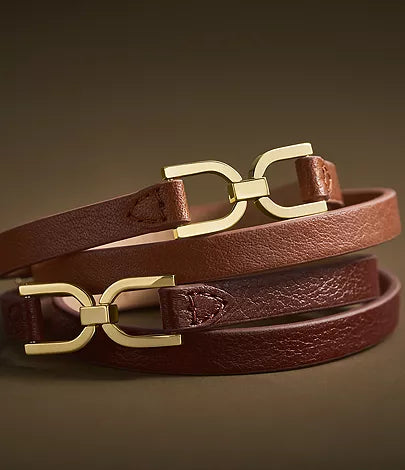 JF04527710-Fossil Heritage D-Link Medium Brown Leather Bracelet for Women - Shop Authentic bracelets(s) from Maybrands - for as low as ₦83500! 