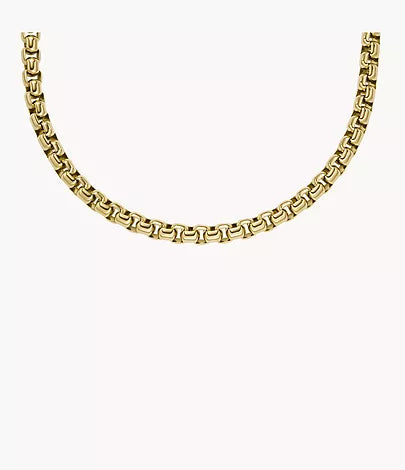 JF04575710 - Fossil All Stacked Up Gold-Tone Stainless Steel Chain Necklace - Shop Authentic necklaces(s) from Maybrands - for as low as ₦119000! 