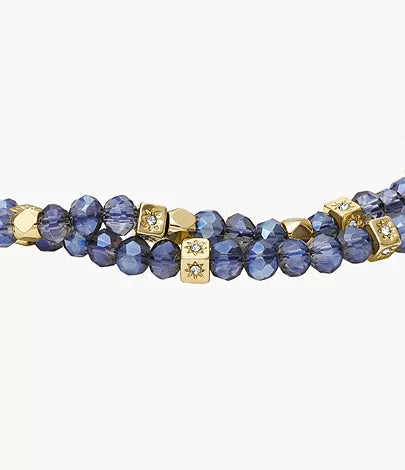 JOA00800710-Fossil Arm Party Smokey Blue Glass Beaded Bracelet for Women - Shop Authentic bracelets(s) from Maybrands - for as low as ₦65500! 