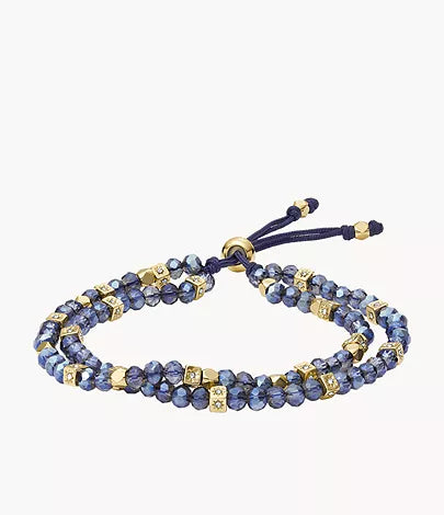 JOA00800710-Fossil Arm Party Smokey Blue Glass Beaded Bracelet for Women - Shop Authentic bracelets(s) from Maybrands - for as low as ₦65500! 