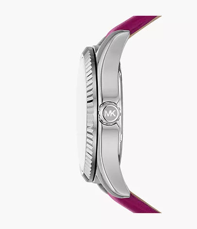 MK4749 - Michael Kors Lexington Three-Hand Fuchsia Leather Watch - Shop Authentic watch(s) from Maybrands - for as low as ₦286000! 
