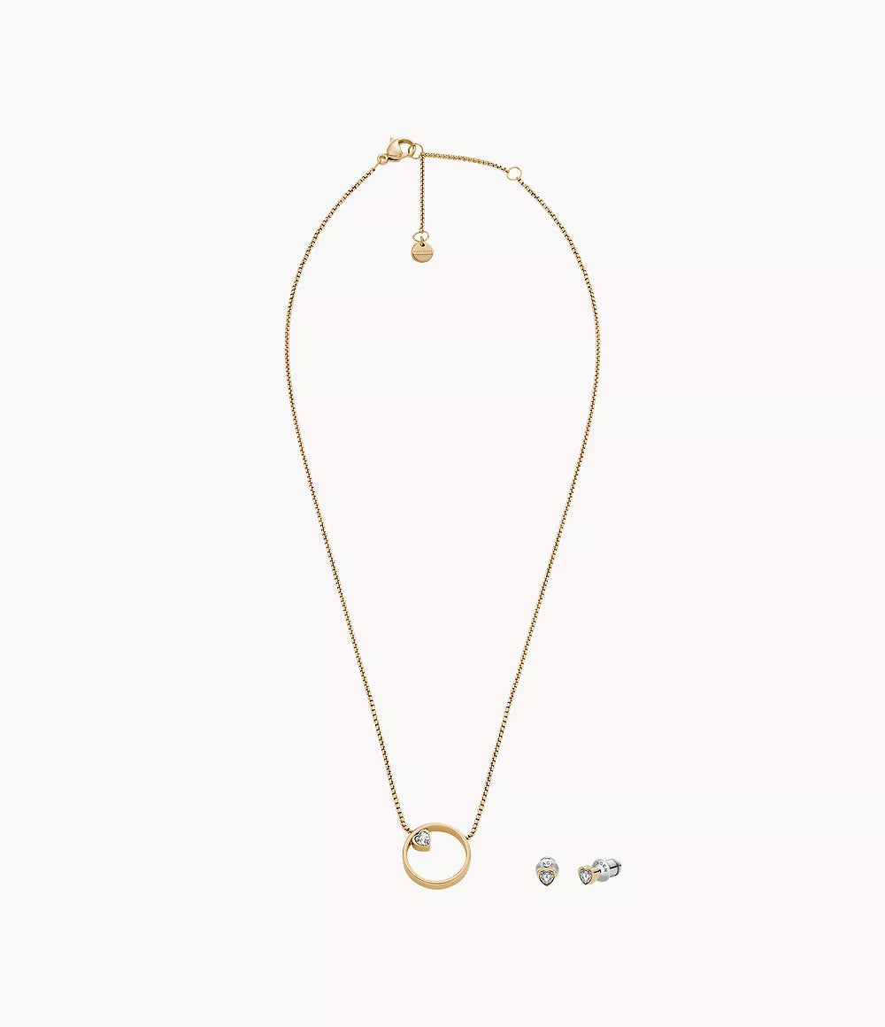 SKJB1014SET - Skagen Gold-Tone Stainless Steel Necklace and Kariana Earrings Gift Set - Shop Authentic necklace(s) from Maybrands - for as low as ₦141000! 