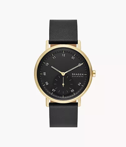 SKW6896-skagen Kuppel Two-Hand Sub-Second Black Leather Watch for Men - Shop Authentic watch(s) from Maybrands - for as low as ₦220000! 